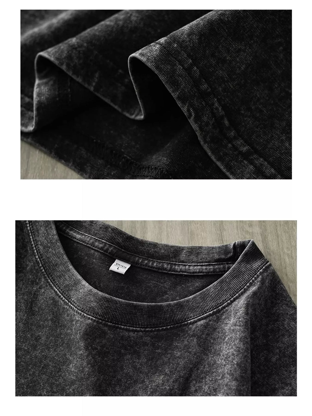 Washed Oversized Long Sleeve T-Shirt — garment construction details