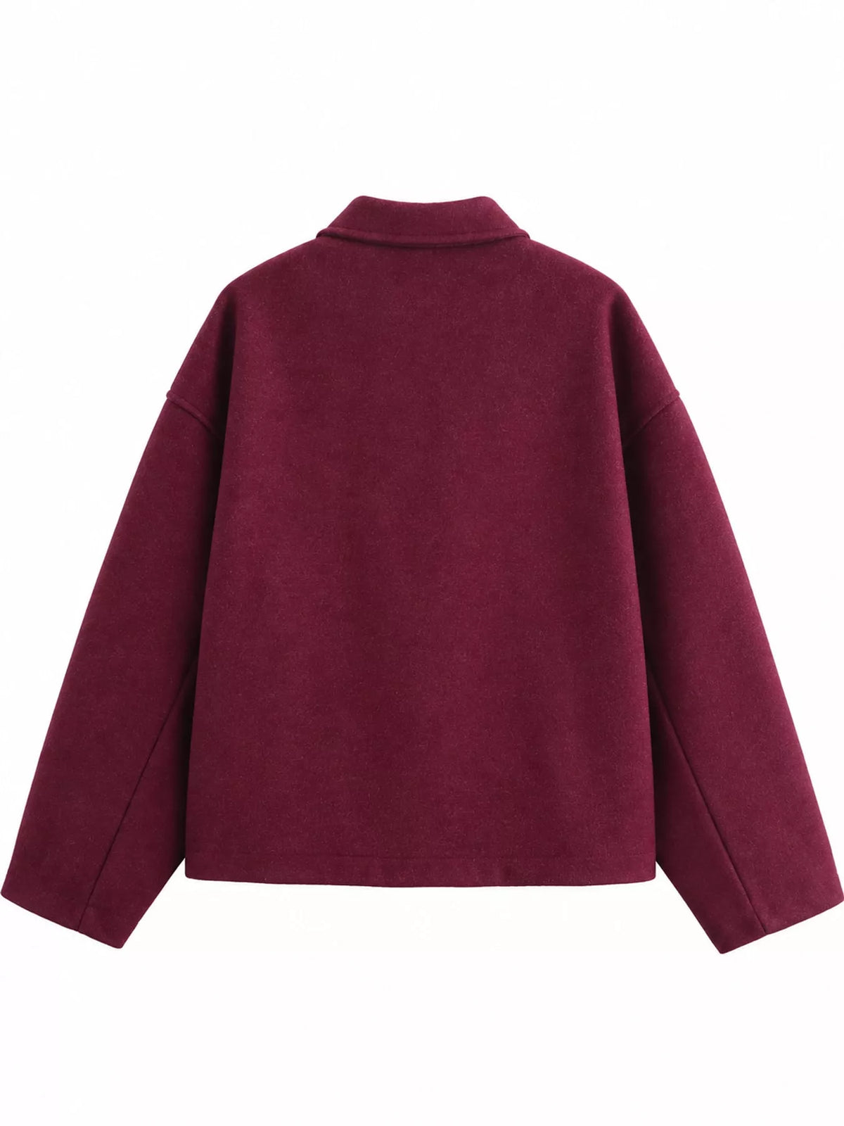 Cropped zip jacket, burgundy back