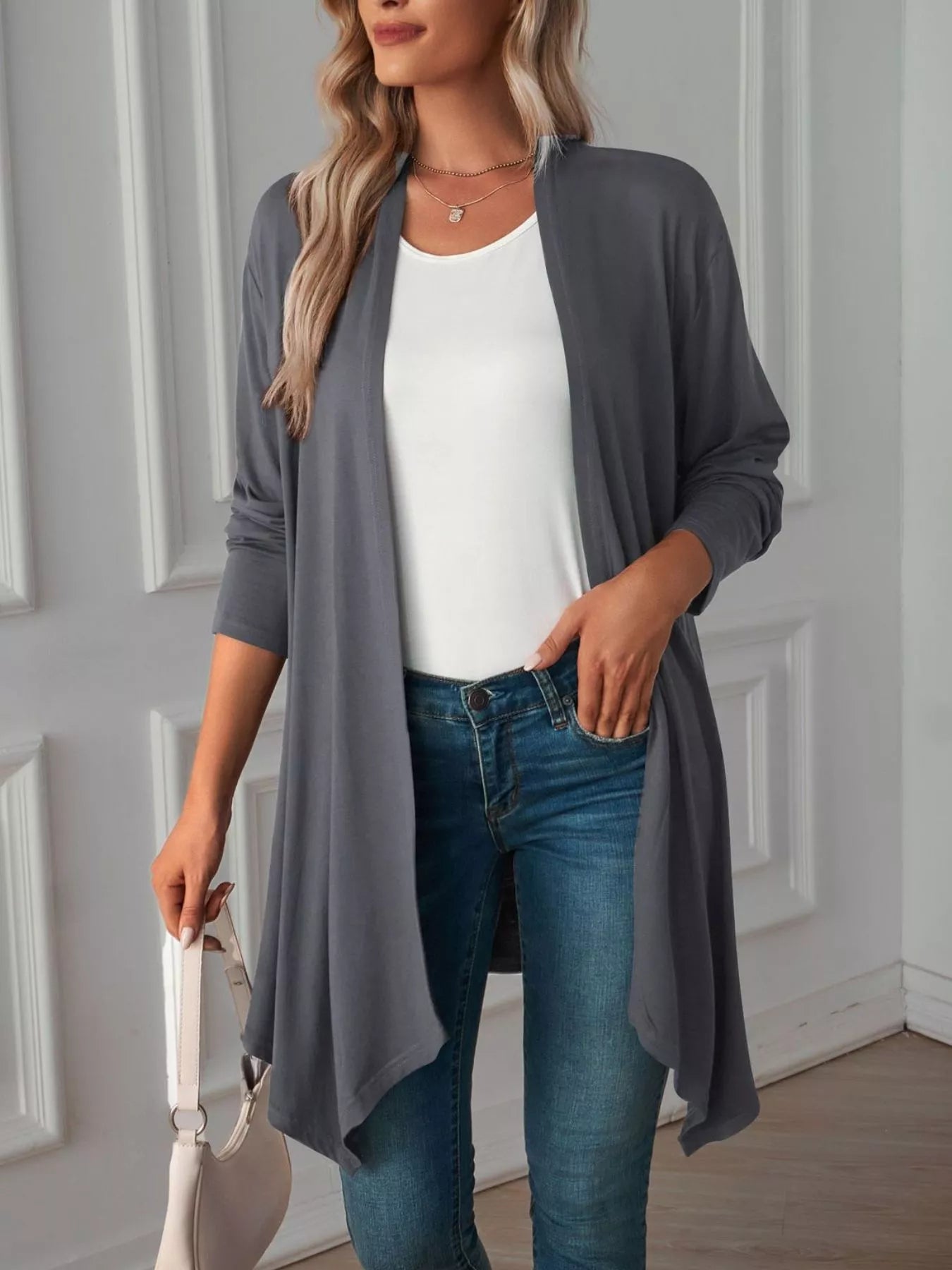 Trendsi Lightweight Open Front Cardigan -