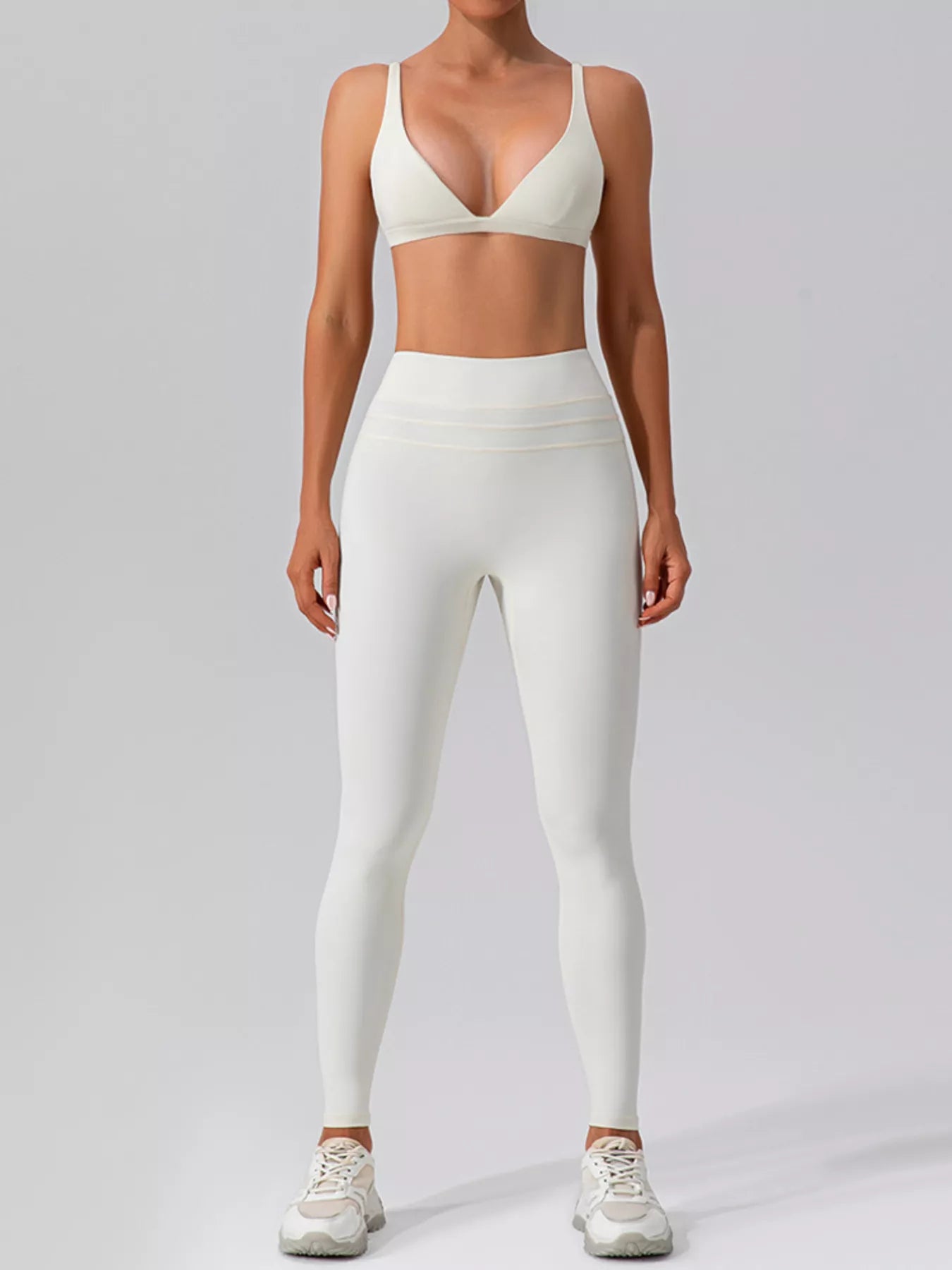 Trendsi V-Neck Tank and High-Waisted Seamless Pants Active Set -