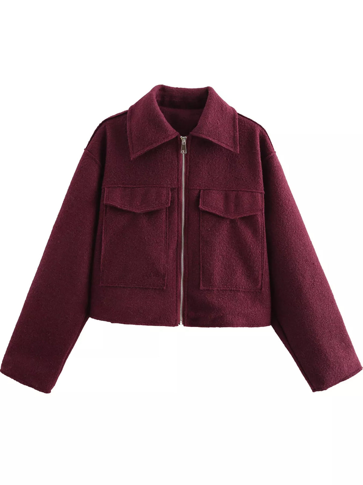 Zip-Up Cropped Jacket — garment front
