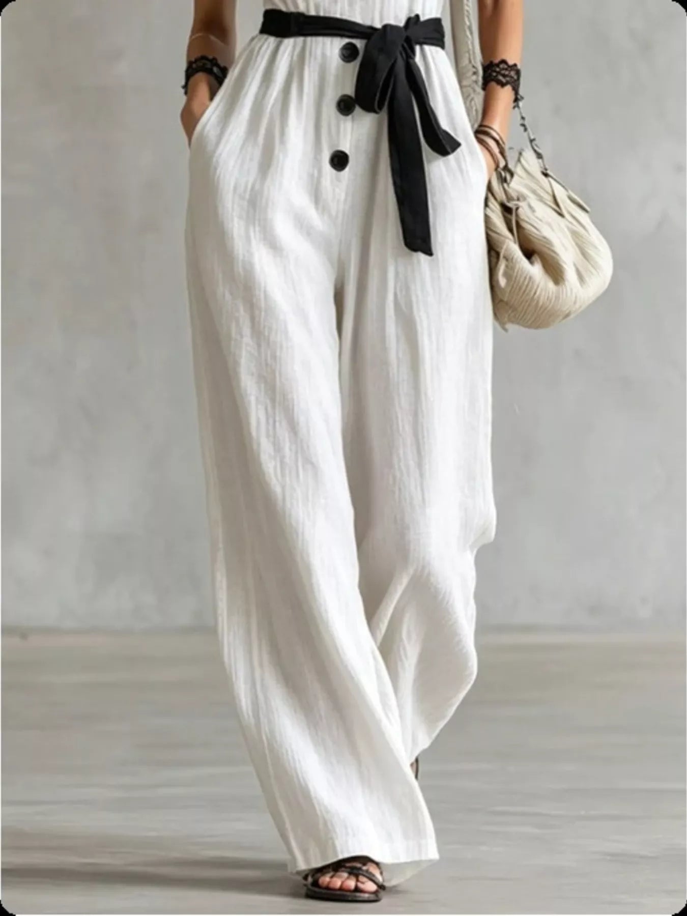 Trendsi Lace Detail V-Neck Sleeveless Jumpsuit -