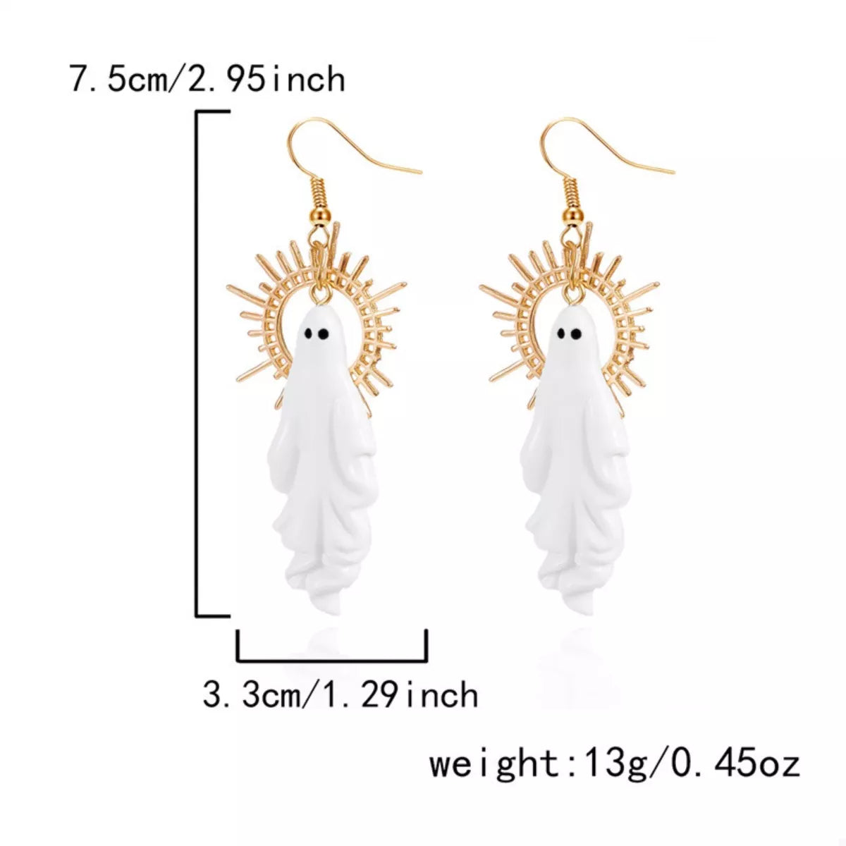 Trendsi Halloween Sunburst Ghost Drop Earrings -