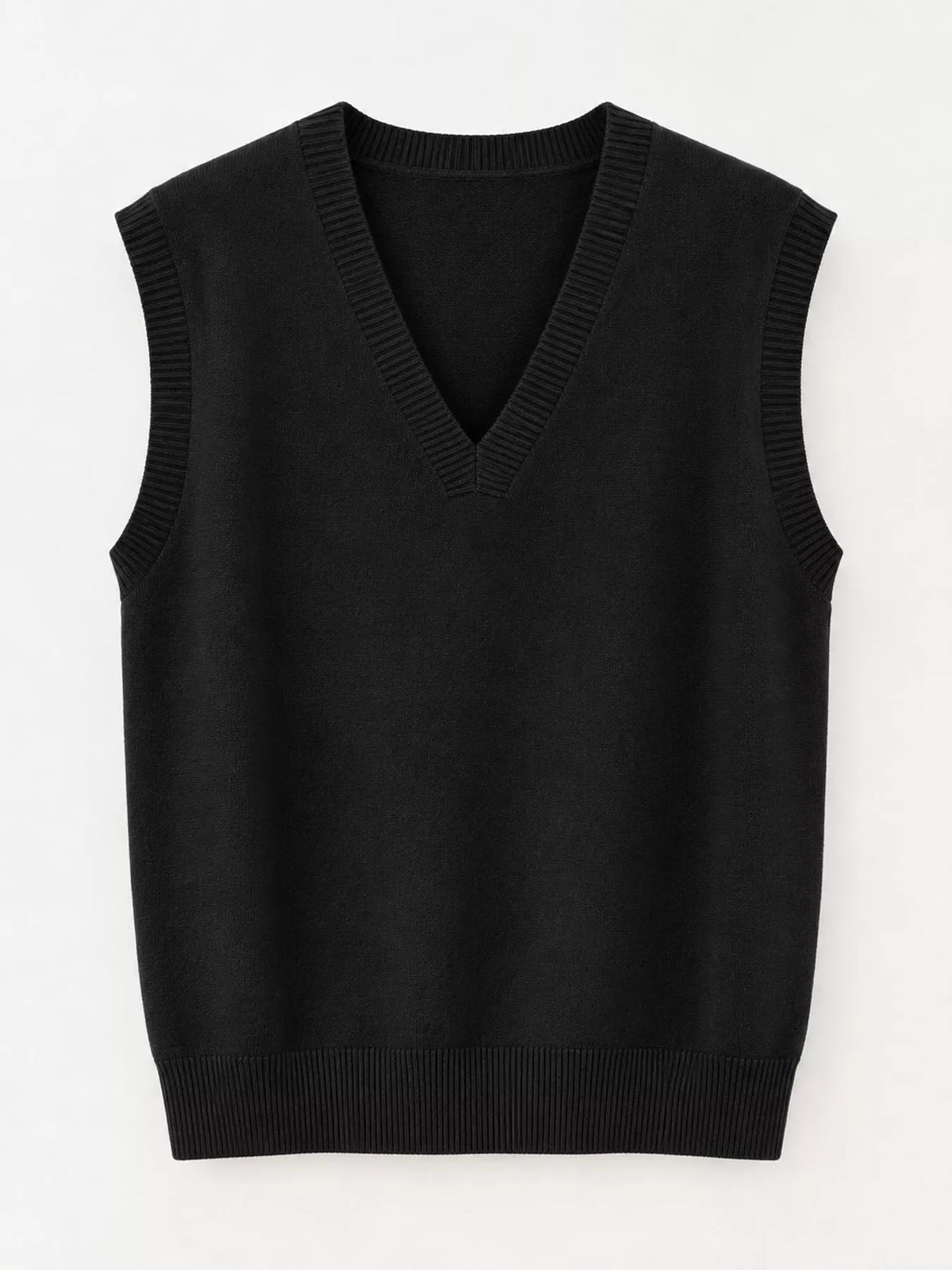 V-Neck Knit Sweater Vest — garment front