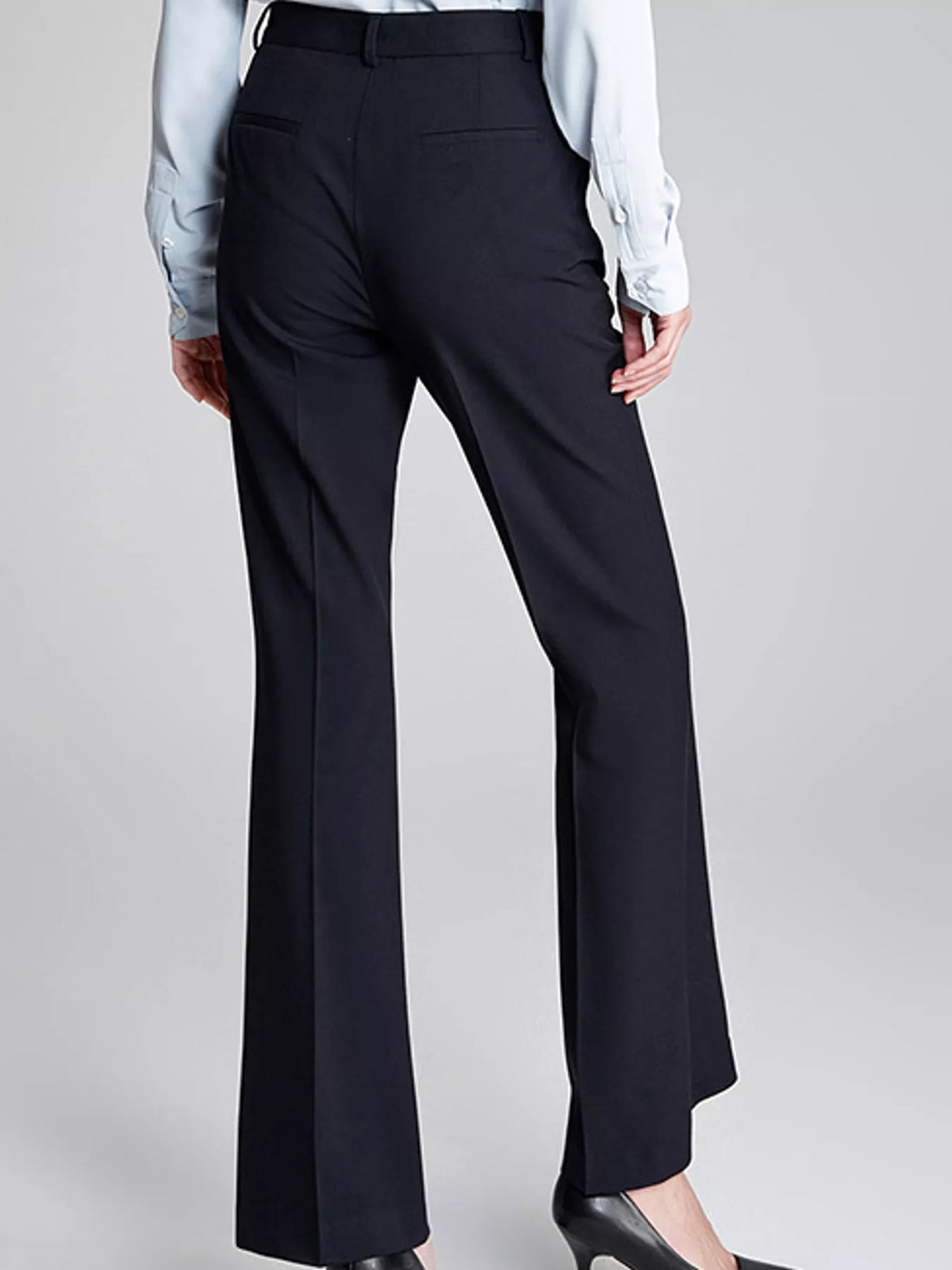Straight-leg pants, navy angled front