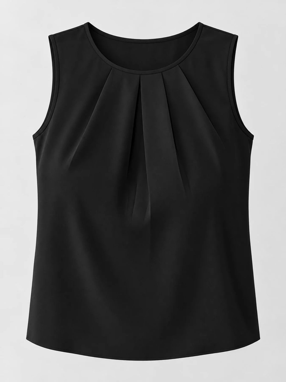 Sleeveless Pleated Blouse — garment front