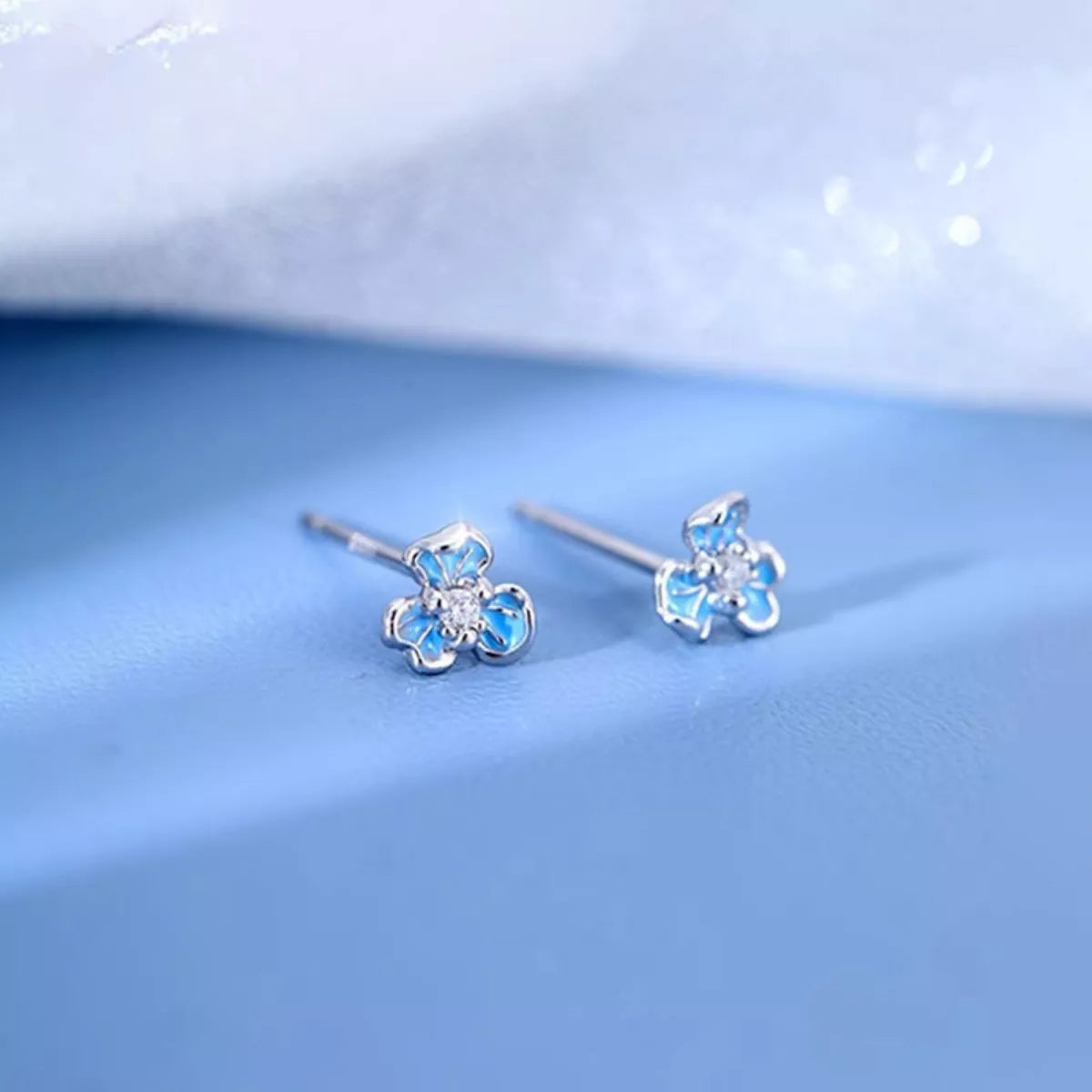 Trendsi 999 Sterling Silver Flower Stud Earrings -