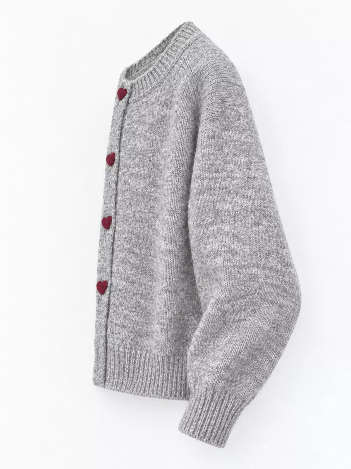Heart Buttons Knit Cardigan — side view