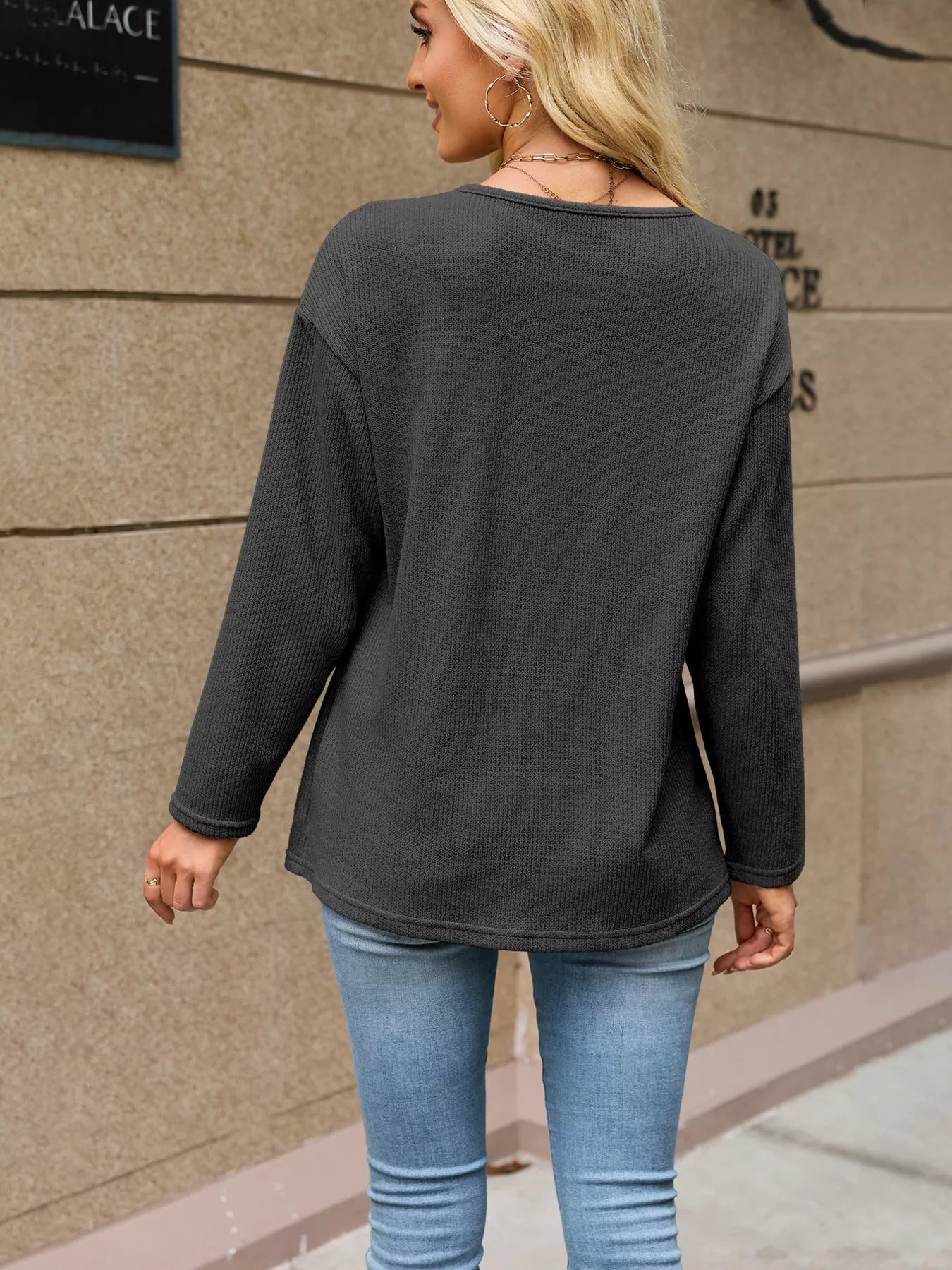 Trendsi V-Neck Button-Down Cardigan -