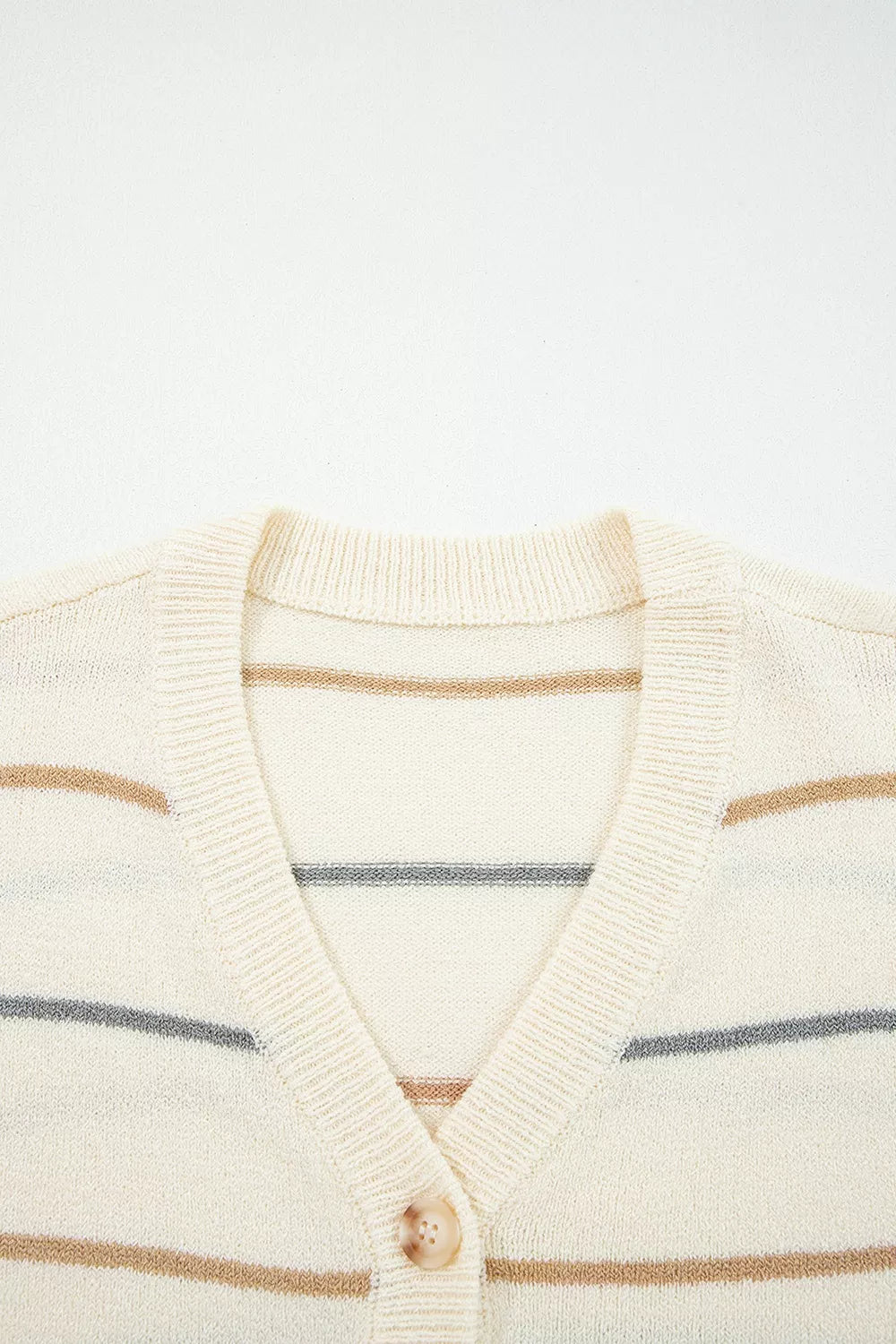 Trendsi Striped V-Neck Button-Up Cardigan -