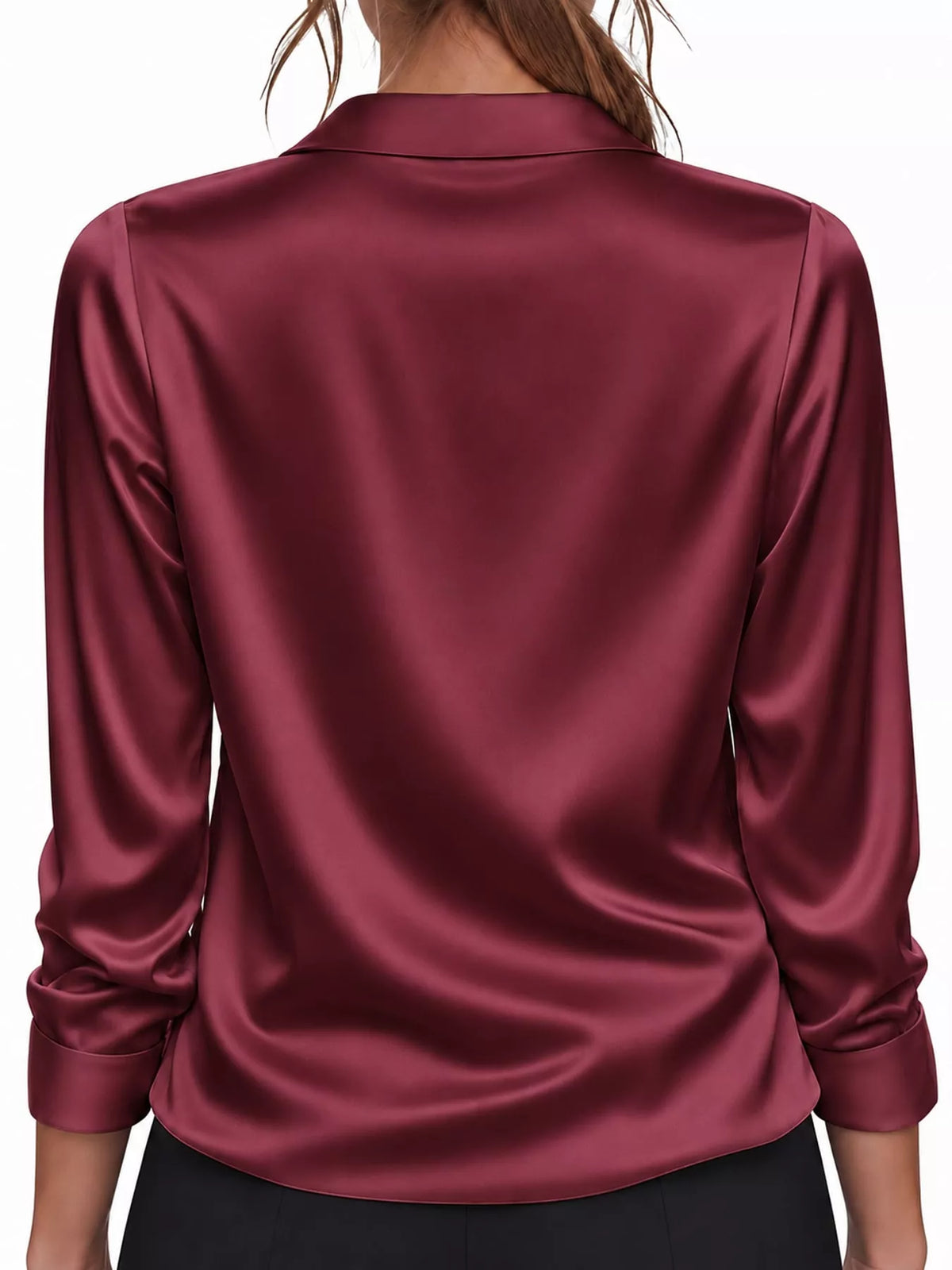 Long-sleeve blouse, back view