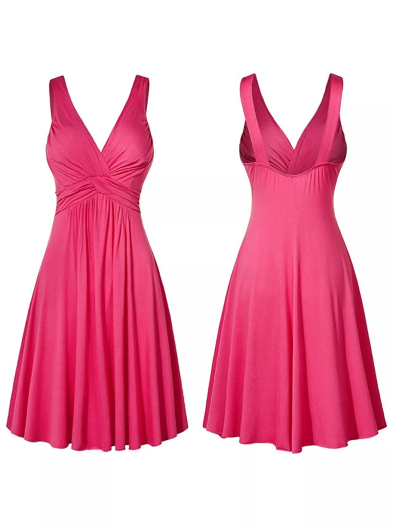 Trendsi Full Size Twisted Sleeveless Ruched Waist A-Line Dress Plus Size -