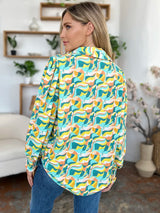 Trendsi Double Take Full Size Printed Smocked Long Sleeve Blouse -