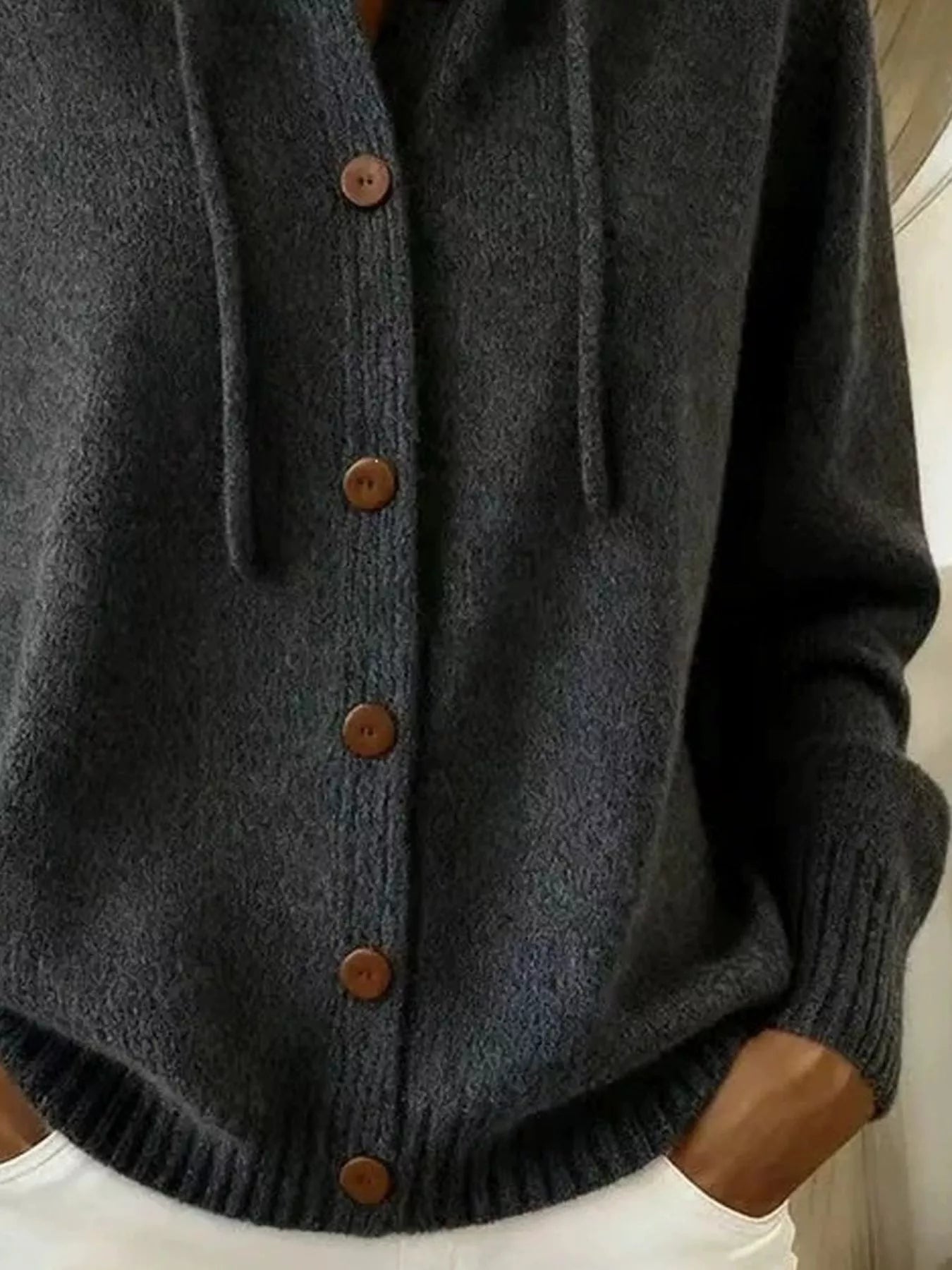 Trendsi Hooded Button-Up Cardigan -