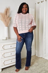 Trendsi Mandy Ribbed Trim Round Neck Knit Top -