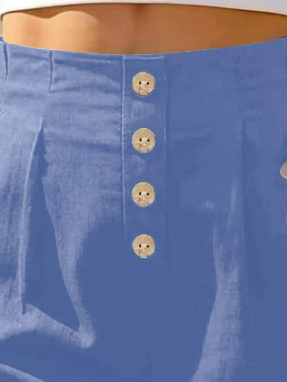 Trendsi Button Fly High Waist Shorts -