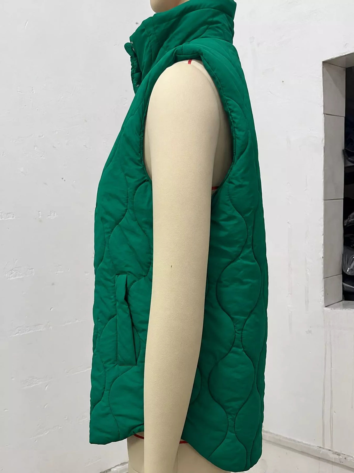 Quilted Snap-Front Vest — side view
