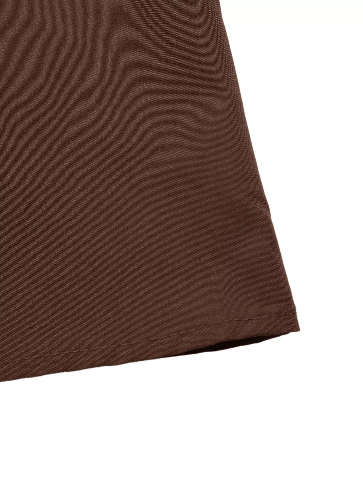Brown button-down long sleeve midi dress, hem detail