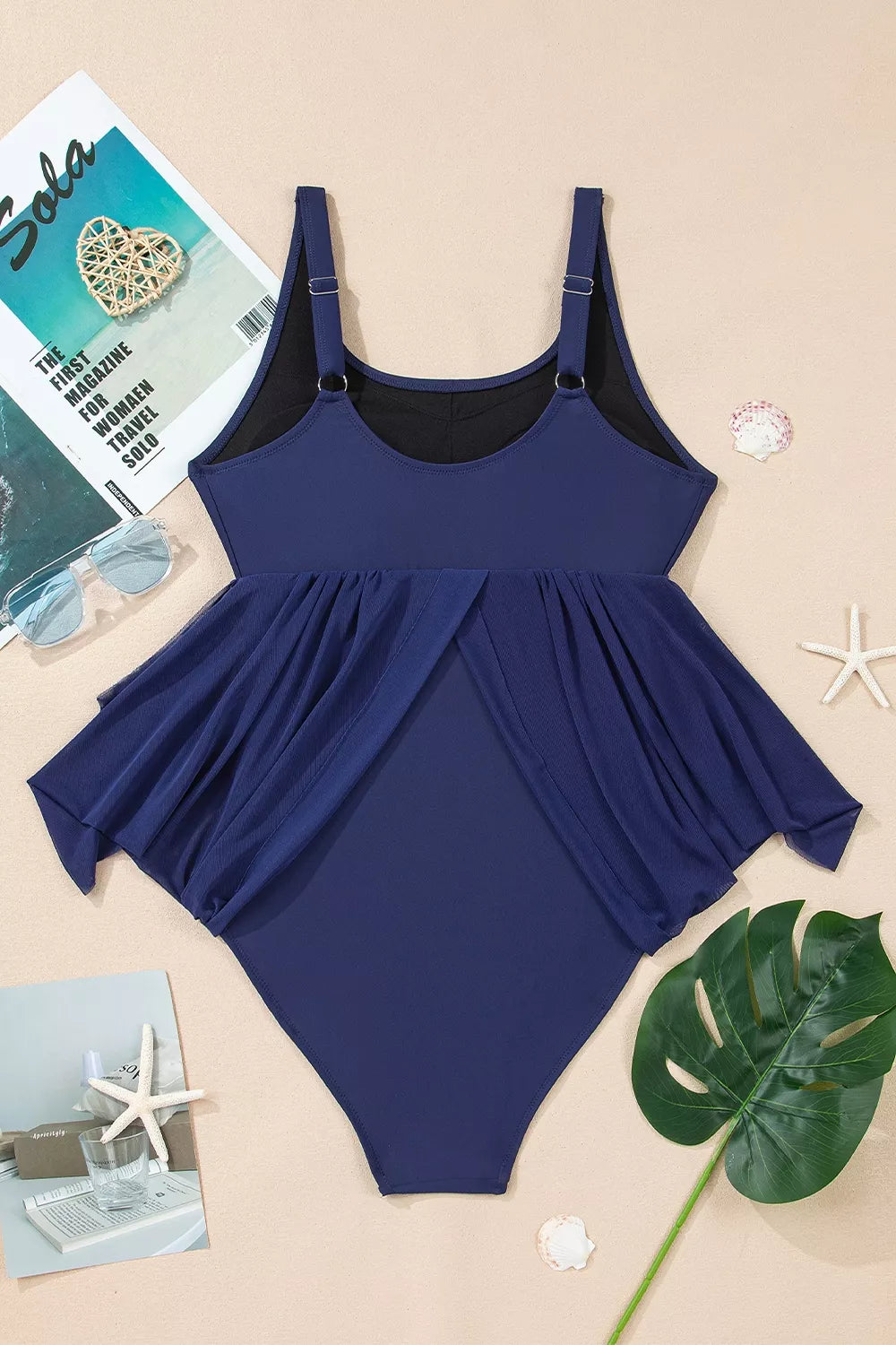 Trendsi Mesh Patchwork V Neck Half Sleeve Bodycon One Piece Swimwear -
