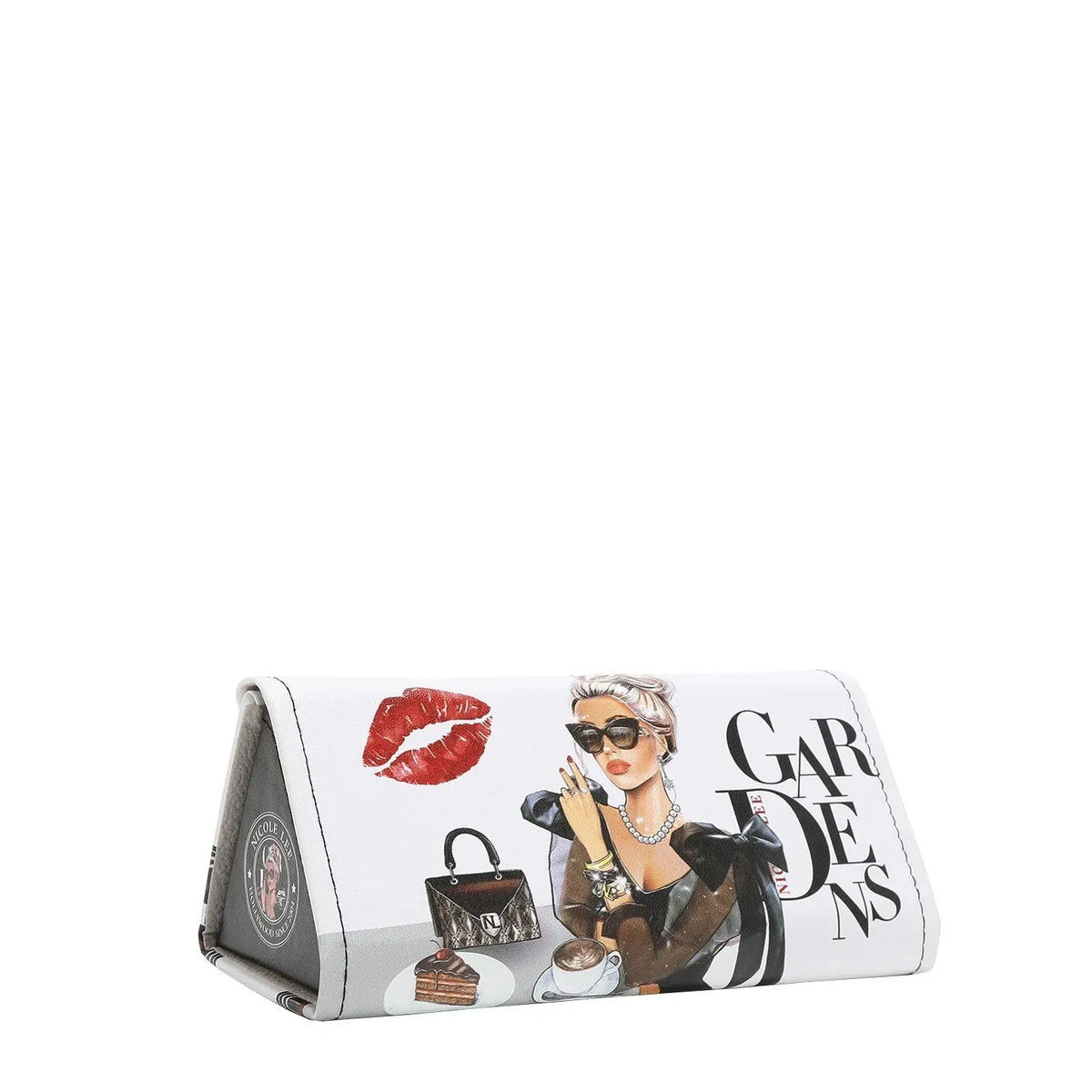 Women's Foldable Glasses Case Interior Lining Faux Leather Print — product view 2