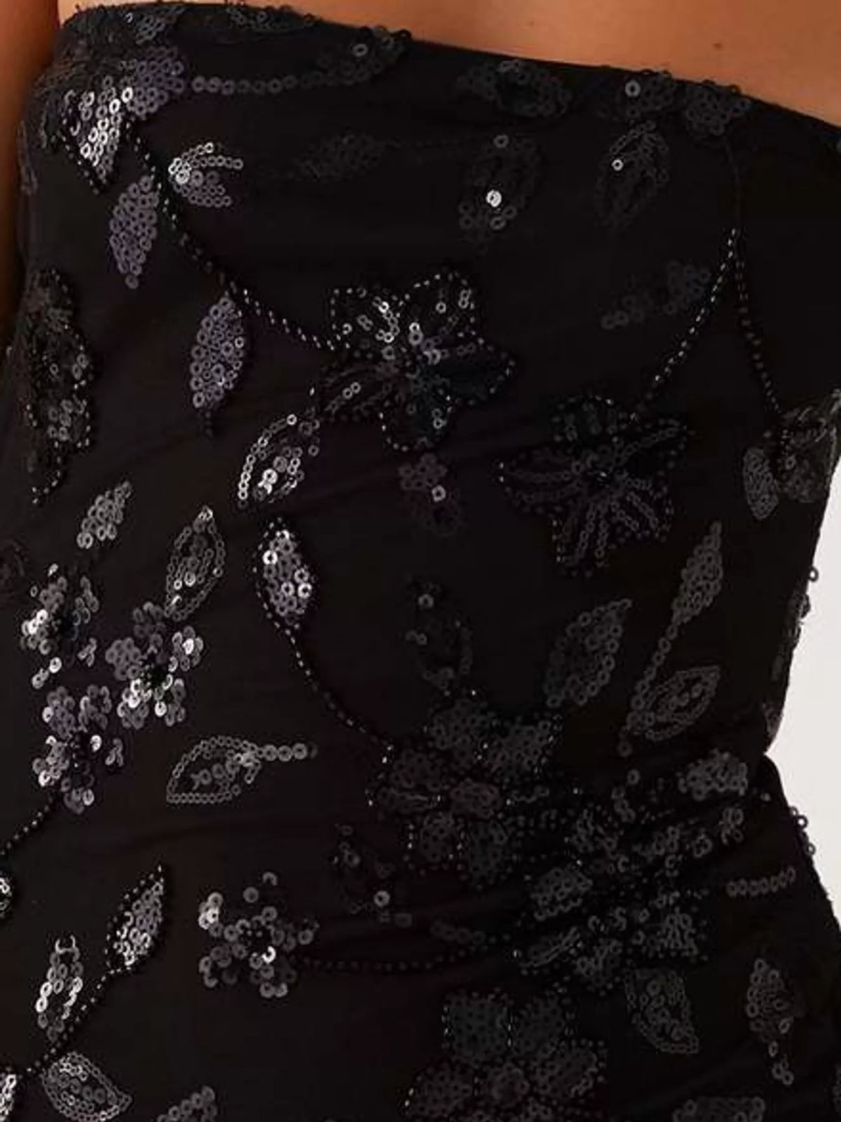 strapless mini dress, construction and design details