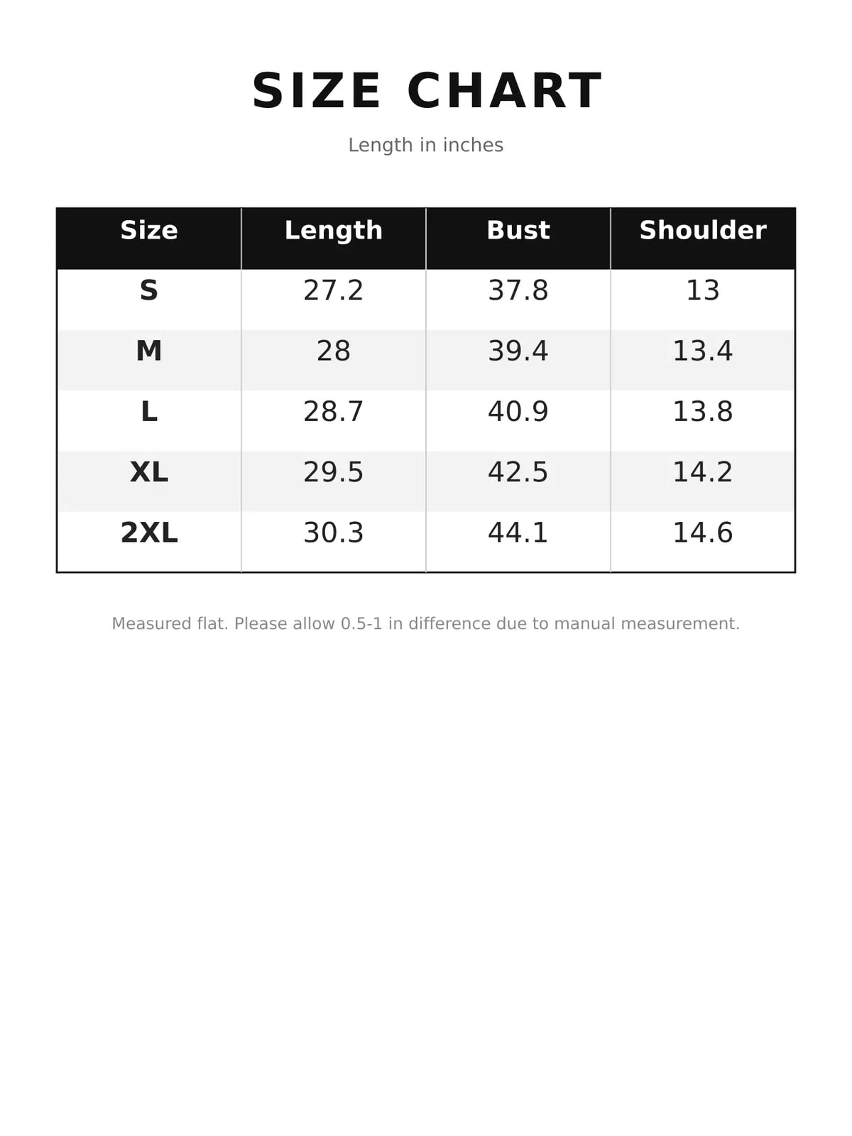 Size chart for fringed suede vest coat