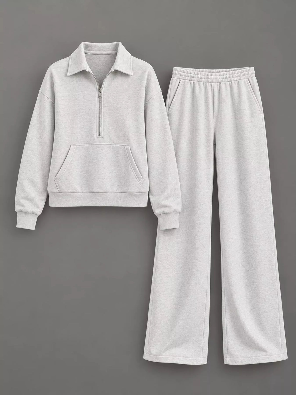Collared long sleeve outfit set, product view