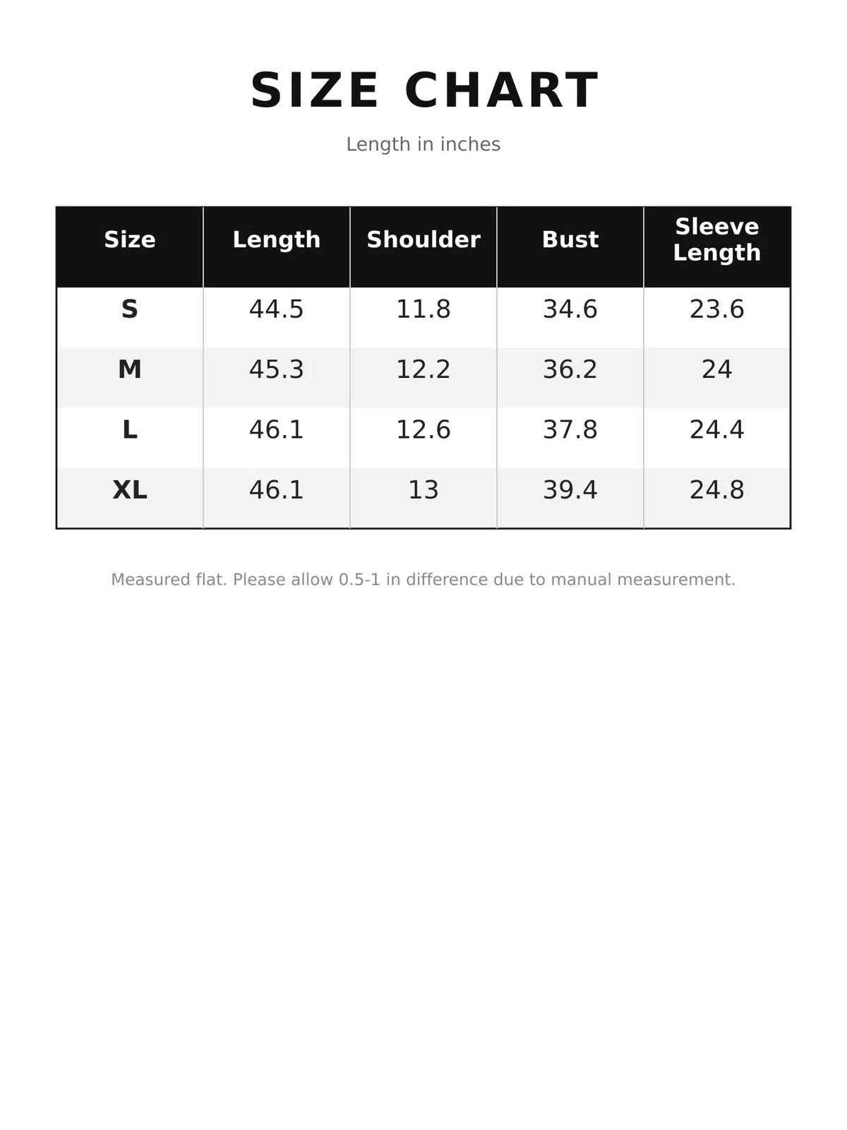 Size chart for floral midi dress