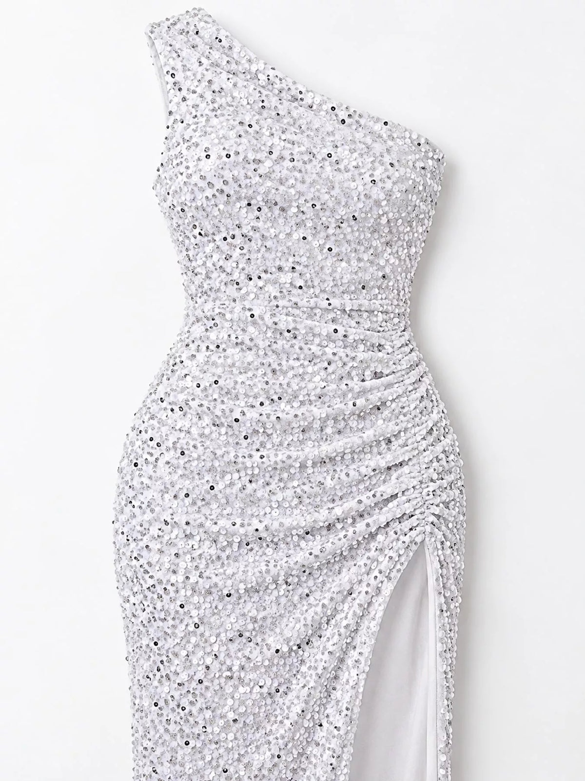 Sequin maxi dress, white sequin detail