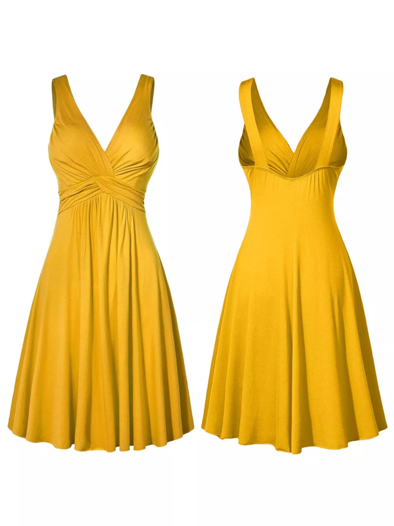 Trendsi Full Size Twisted Sleeveless Ruched Waist A-Line Dress Plus Size -