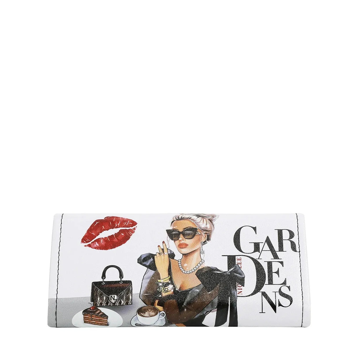 Women's Foldable Glasses Case Interior Lining Faux Leather Print — product view 1