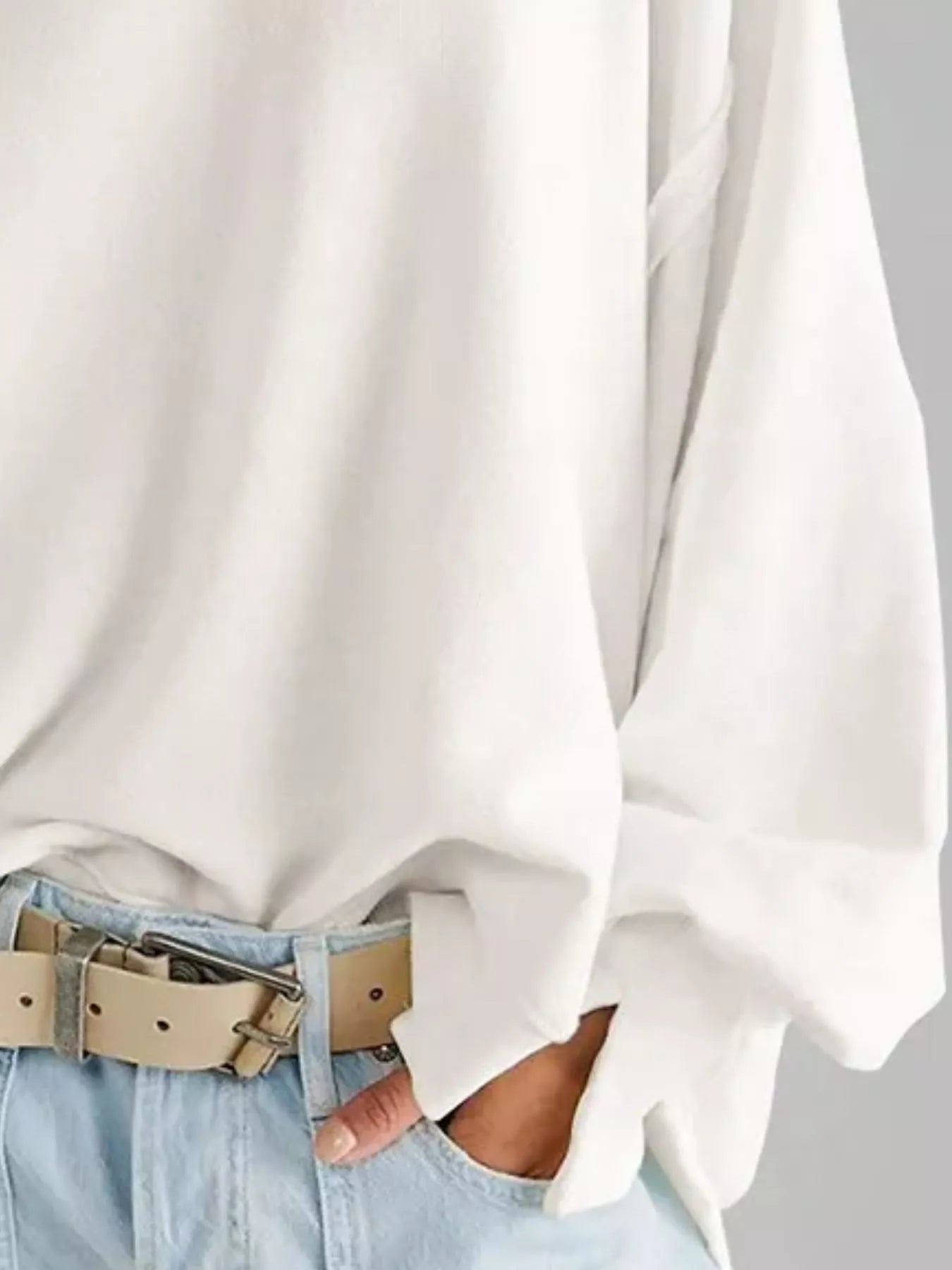 Trendsi Oversized Relaxed Fit Crew Neck Sweatshirt -