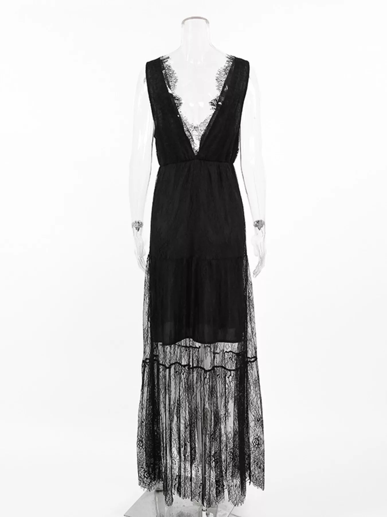 Trendsi Lace V-Neck Sleeveless Maxi Dress -