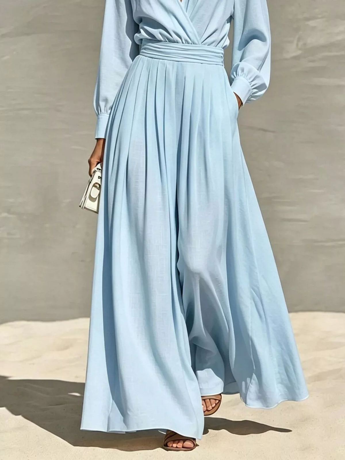 Trendsi Long Sleeve Wide-Leg Jumpsuit -