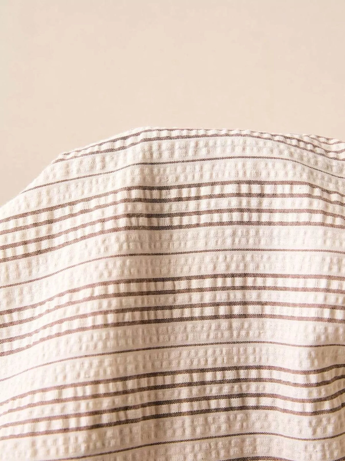 Striped skort, brown striped fabric detail