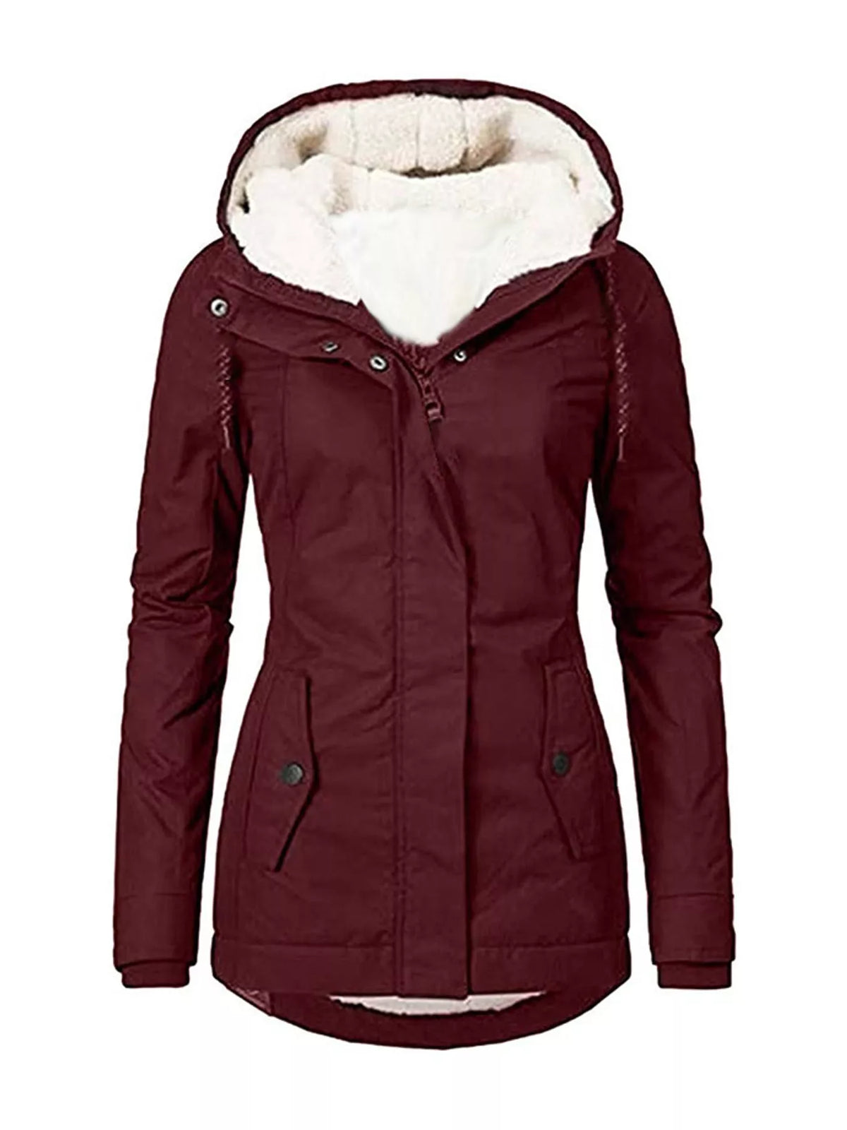 Sherpa-Lined Hooded Jacket — garment front