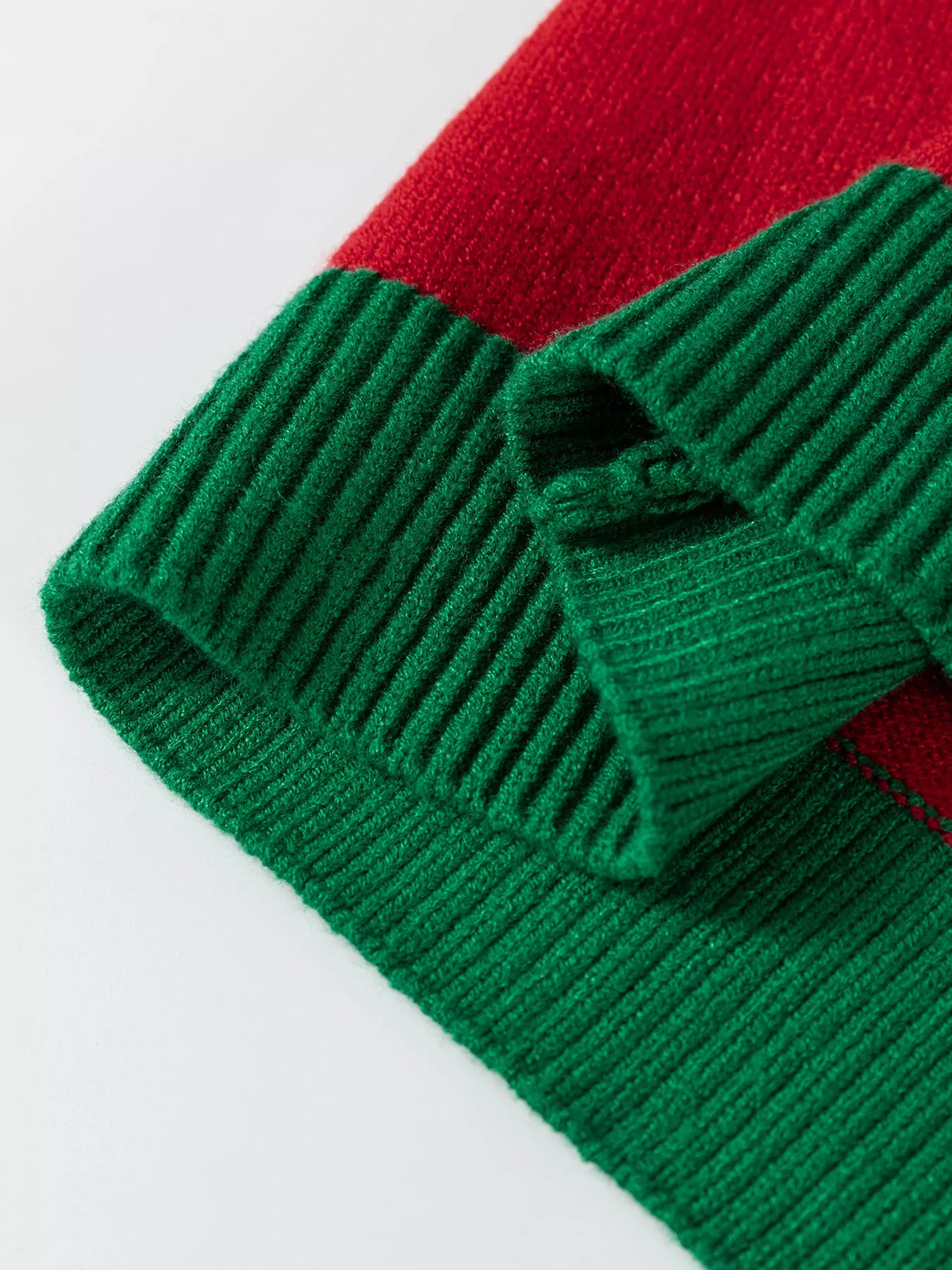 Striped Holly Jolly Sequin Sweater — construction details