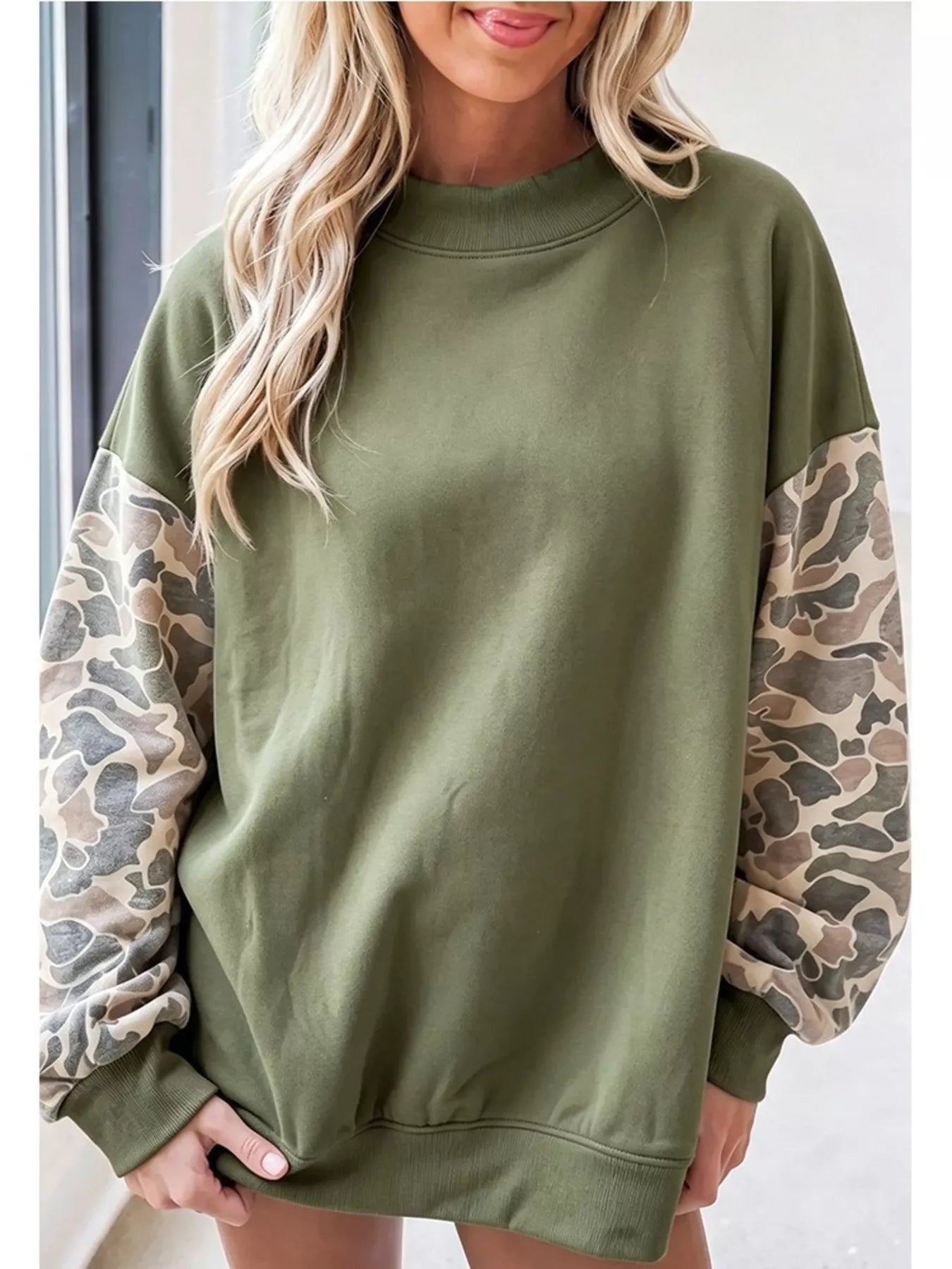 Trendsi Camouflage Long Sleeve Sweatshirt -