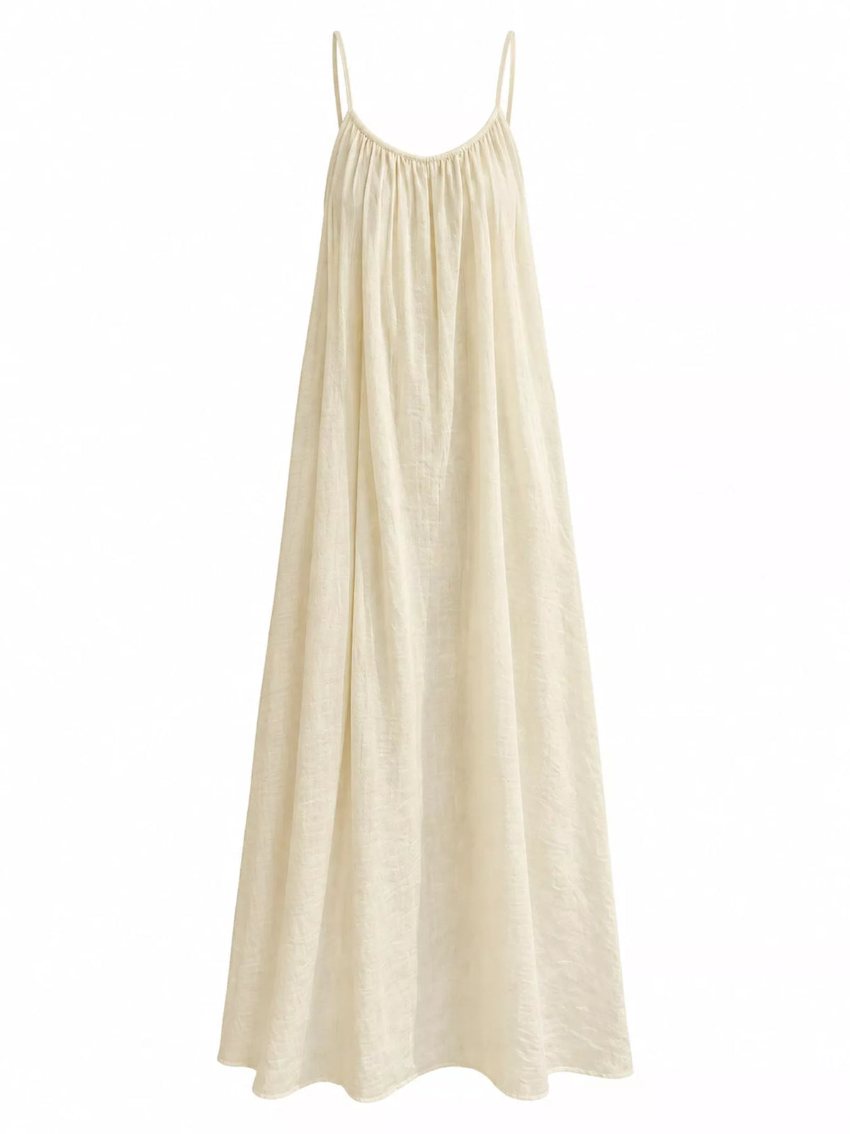 Backless Spaghetti Strap Maxi Dress — garment front