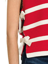 Trendsi Zenana Side Tie Stripe Sweater Vest -