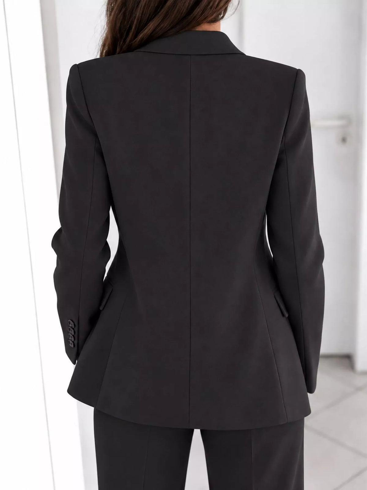 Collared long sleeve outfit set, back view