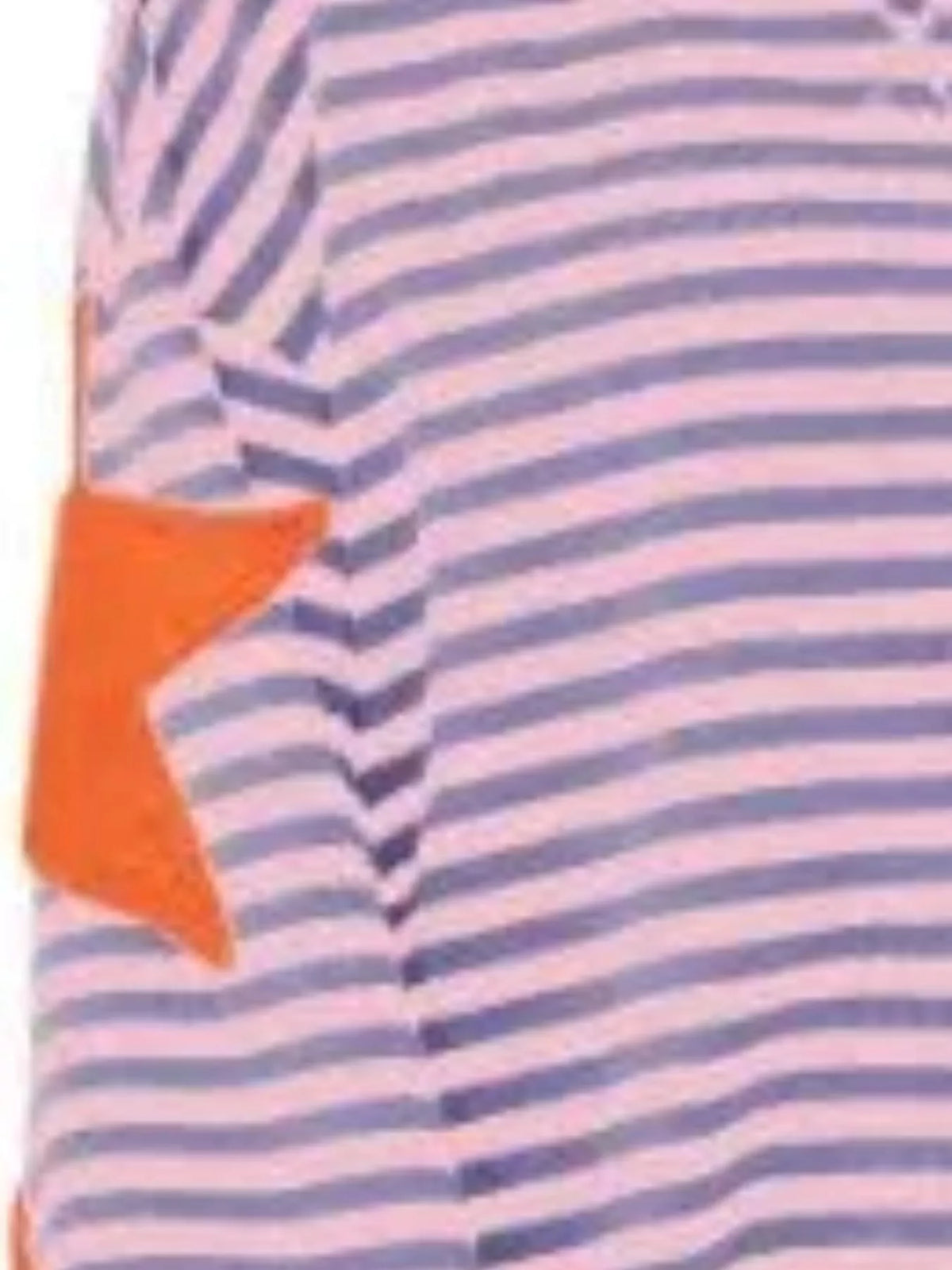 Orange Star-Patch Striped Oversized Sweatshirt star and stripe detail
