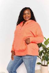 Trendsi Double Take Quarter-Snap Dropped Shoulder Hoodie -