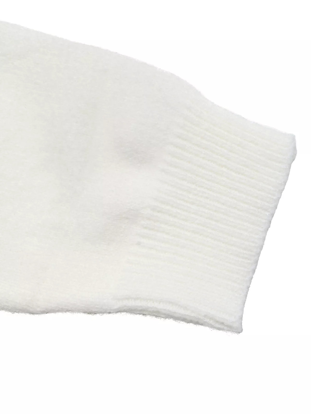 Cream geometric crew neck sweater, cuff detail