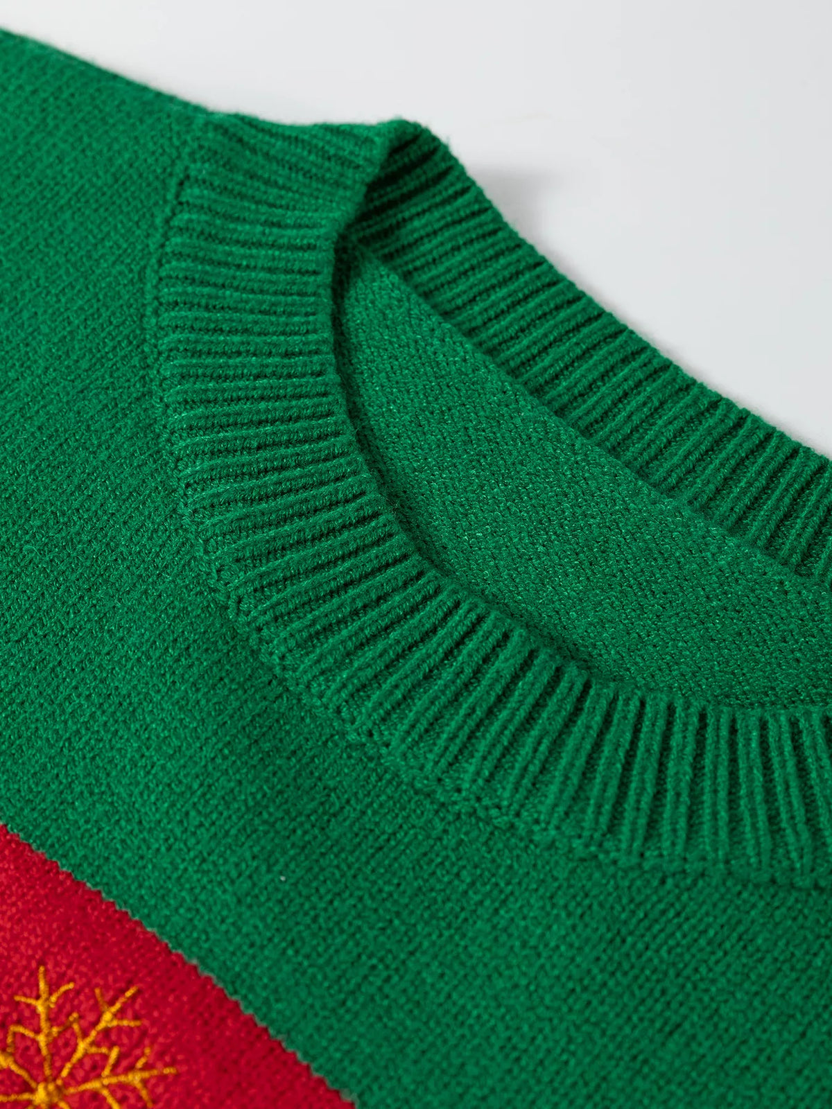 Striped Holly Jolly Sequin Sweater — construction details