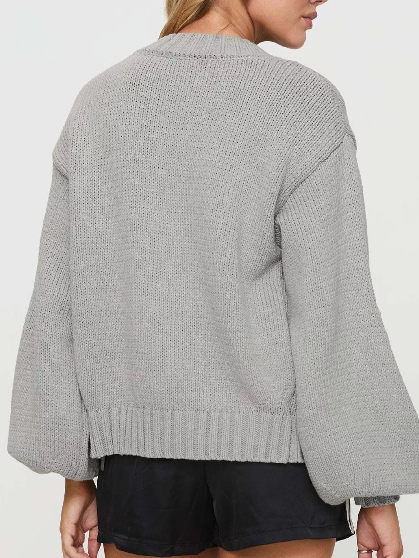 Trendsi Chunky Knit Button-Up Cardigan -