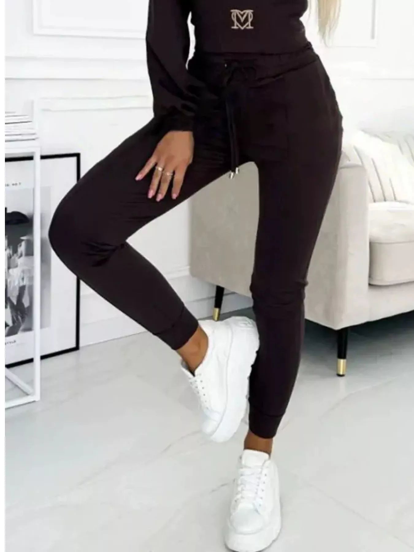 Trendsi Full Size Drawstring Cropped Hoodie and Pants Set Plus Size -