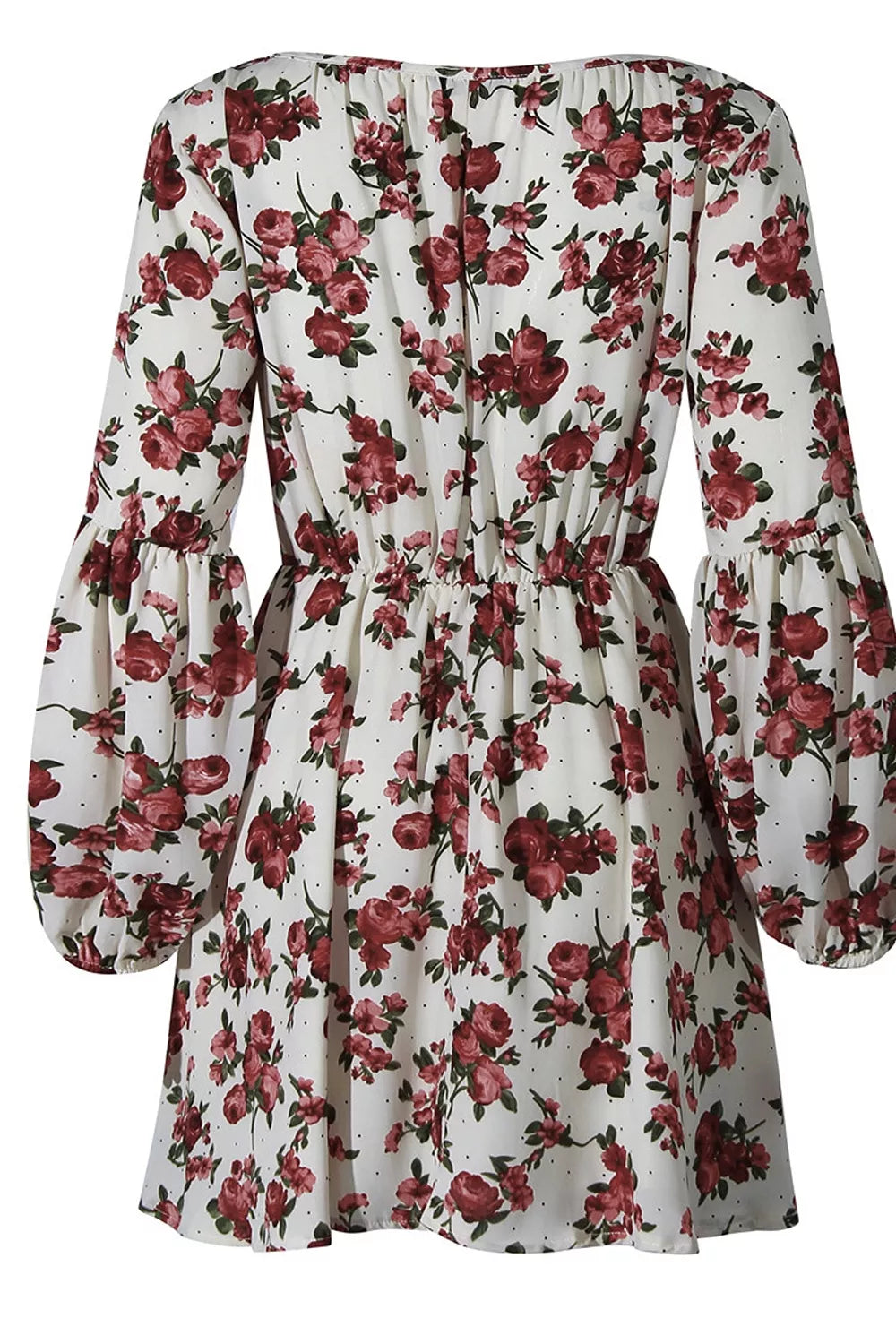 Trendsi Floral Print Balloon Sleeve Mini Dress -