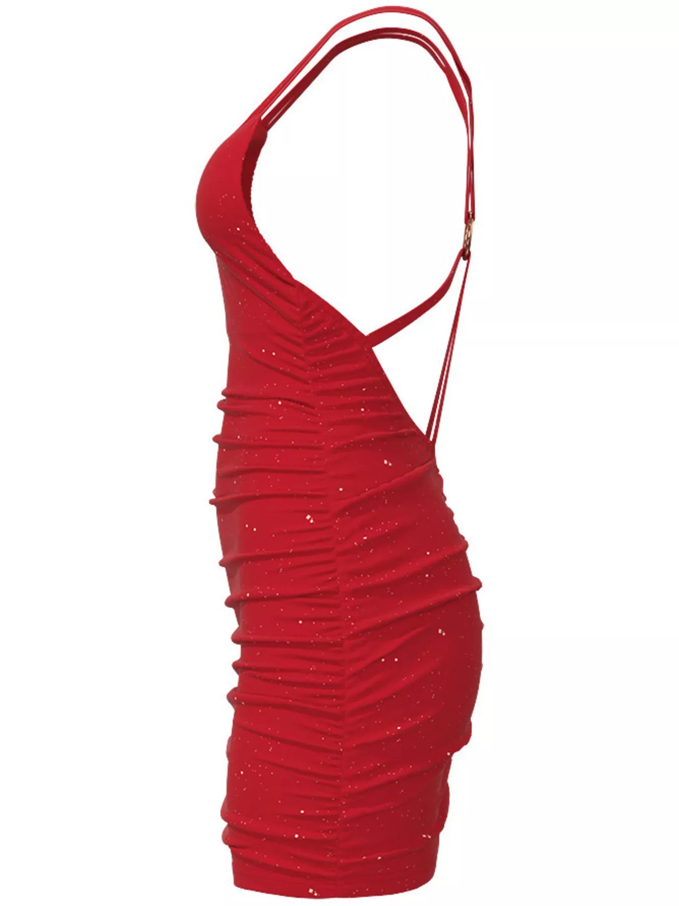 Trendsi Glitter Ruched Bodycon Mini Dress -