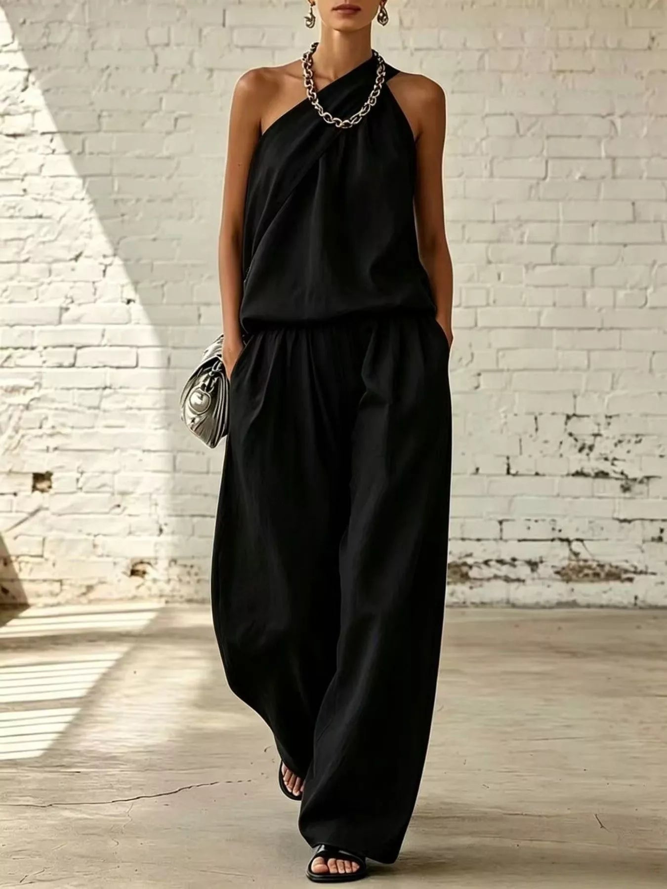 Trendsi Full Size Sleeveless Top and Wide-Leg Pants Set Plus Size -